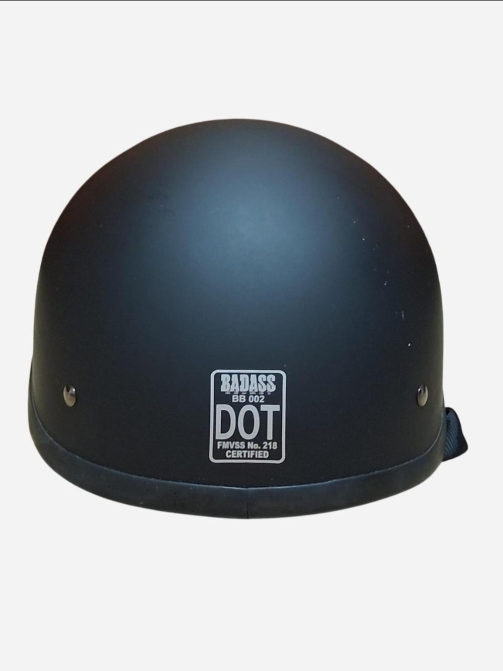 Badass Matte Black DOT Certified Motorcycle Helmet